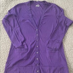 J. Crew Purple Women's Cardigan Jersey Knit
